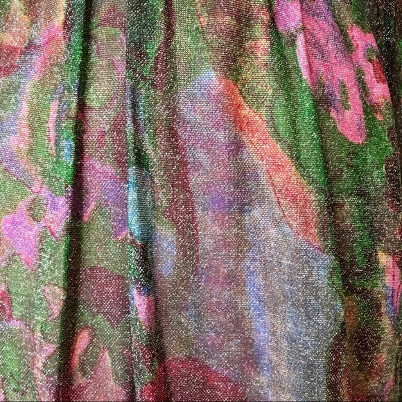 Vintage 70s Shimmer Abstract Maxi Dress - Picture 8 of 9